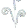 Liberty Floral White Sequin Spiral Curly Spray