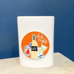 Happy Everything White Small Dot Mini Oval Vase by !