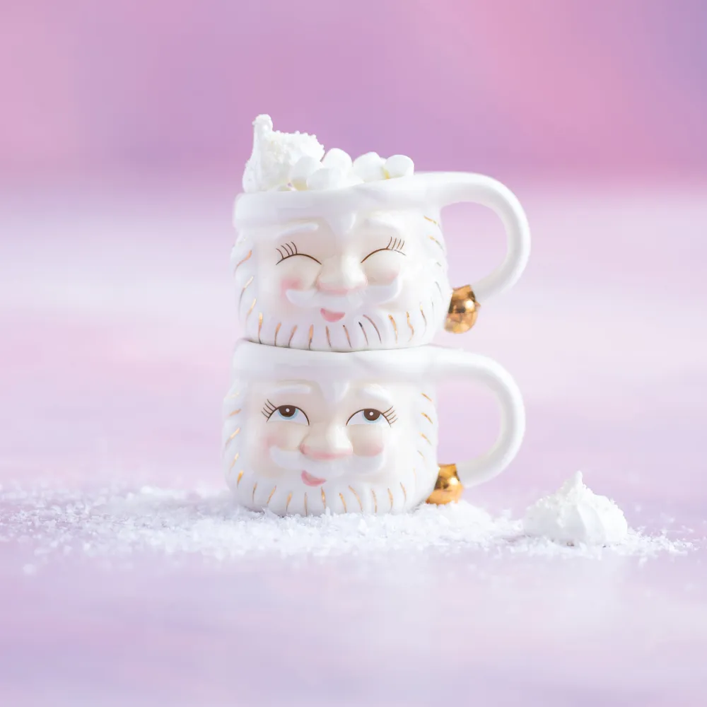 Glitterville Winking Papa Noel Mug by
