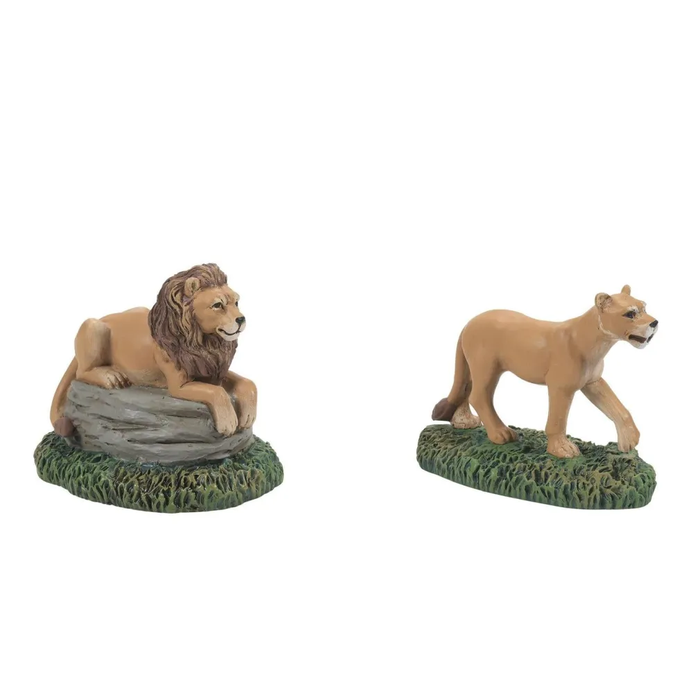 Department 56 Zoological Gardens Lions Set, Dept. 56 Village